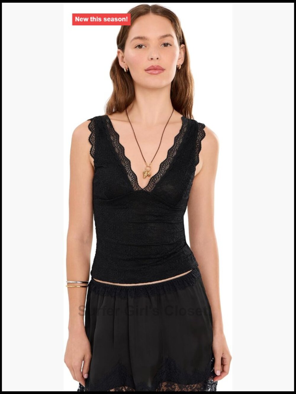 Lace Cami Sleeveless Sheer Mesh Lining Layering Tank Top Pull On
